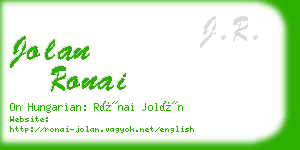 jolan ronai business card